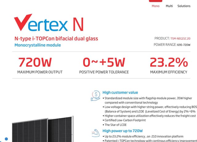 Vertex N 695-720W